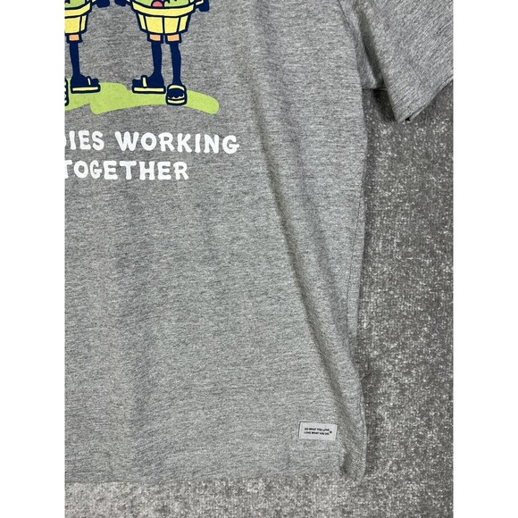 Life Is Good FOODIES WORKING TOGETHER Vintage Tee T-Shirt Mens Size Medium Gray‎ - Picture 7 of 14